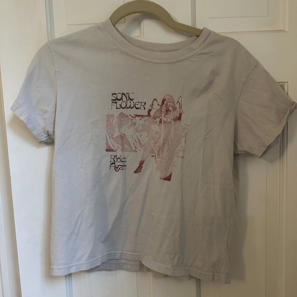 brandy melville gray and red graphic tee